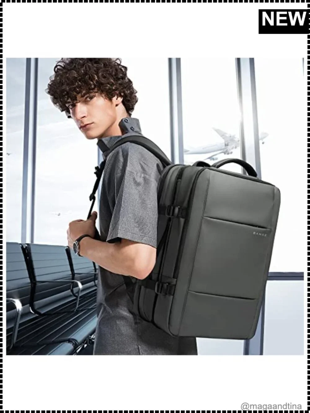 BANGE Expandable 26-45L Carry-on Travel Backpack Briefcase 17.3 Laptop